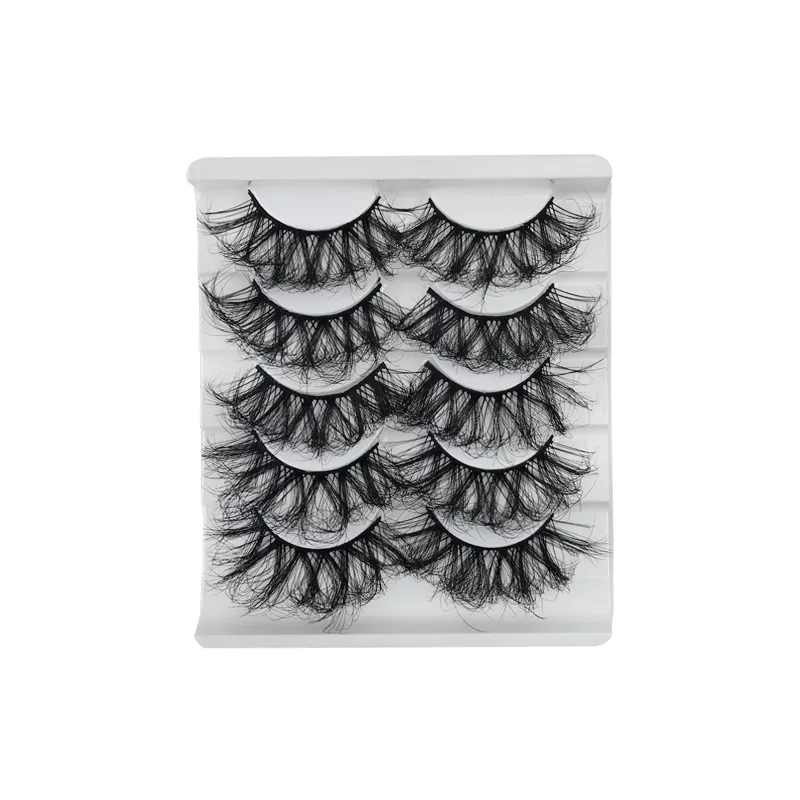 Spiky Messy Wispy Lashes – Fluffy Curly Voluminous False Eyelashes, D Curl Faux Mink Strip Lashes for Dramatic Messy Look, Reusable